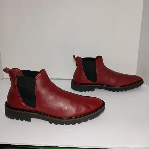 Ecco Red Ankle Boots - Picture 10 of 16